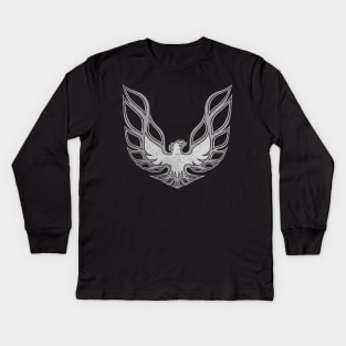 Firebird - Distressed - Chrome Kids Long Sleeve T-Shirt